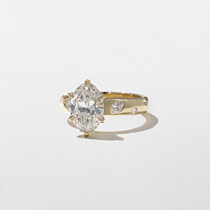 Emerald Pave Engagement Ring – 1 CT Lab Grown Diamond