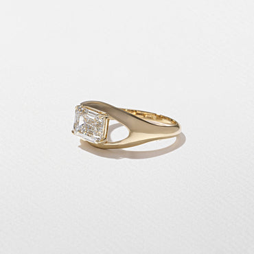 Emerald Pave Engagement Ring – 1 CT Lab Grown Diamond