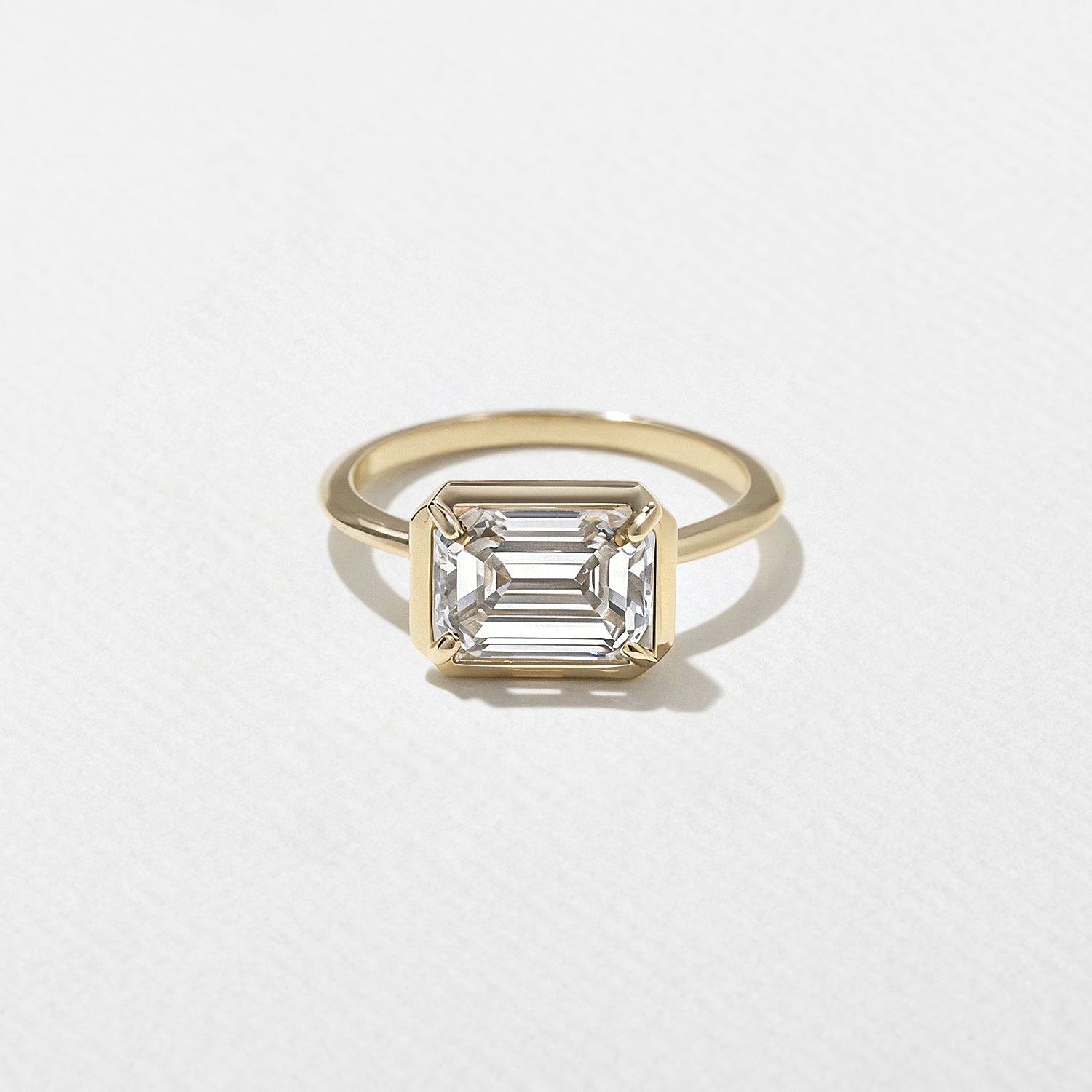 Emerald Pave Engagement Ring – 1 CT Lab Grown Diamond