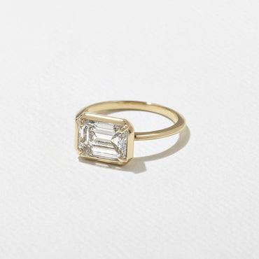 Emerald Pave Engagement Ring – 1 CT Lab Grown Diamond