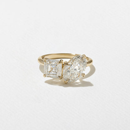 Emerald Pave Engagement Ring – 1 CT Lab Grown Diamond