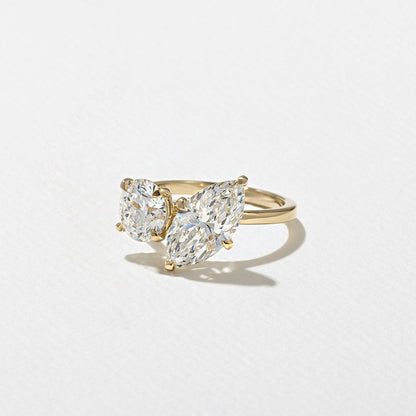 Emerald Pave Engagement Ring – 1 CT Lab Grown Diamond