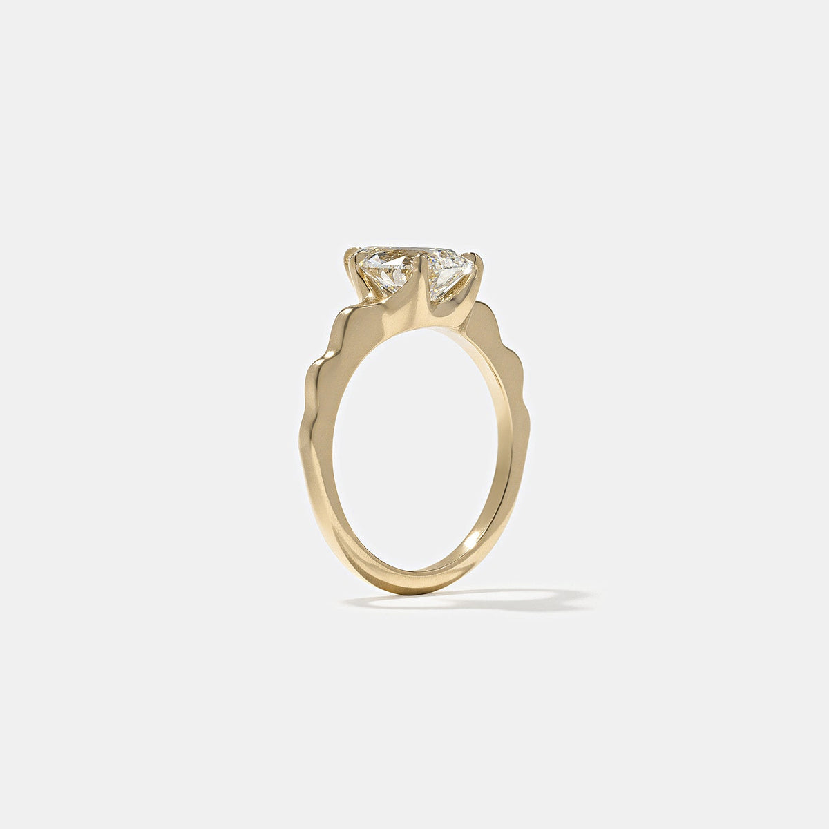 Emerald Pave Engagement Ring – 1 CT Lab Grown Diamond