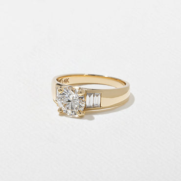 Emerald Pave Engagement Ring – 1 CT Lab Grown Diamond