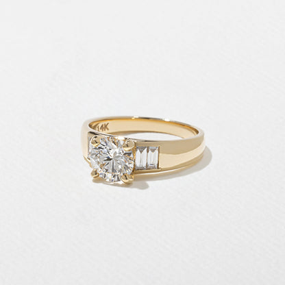 Emerald Pave Engagement Ring – 1 CT Lab Grown Diamond