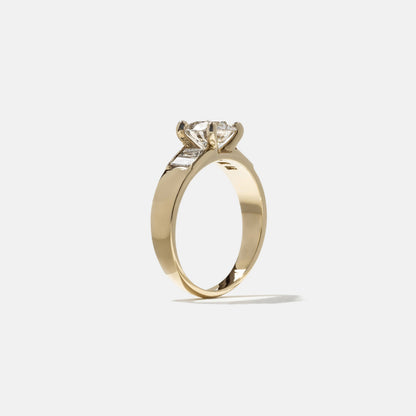 Emerald Pave Engagement Ring – 1 CT Lab Grown Diamond