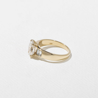 Emerald Pave Engagement Ring – 1 CT Lab Grown Diamond