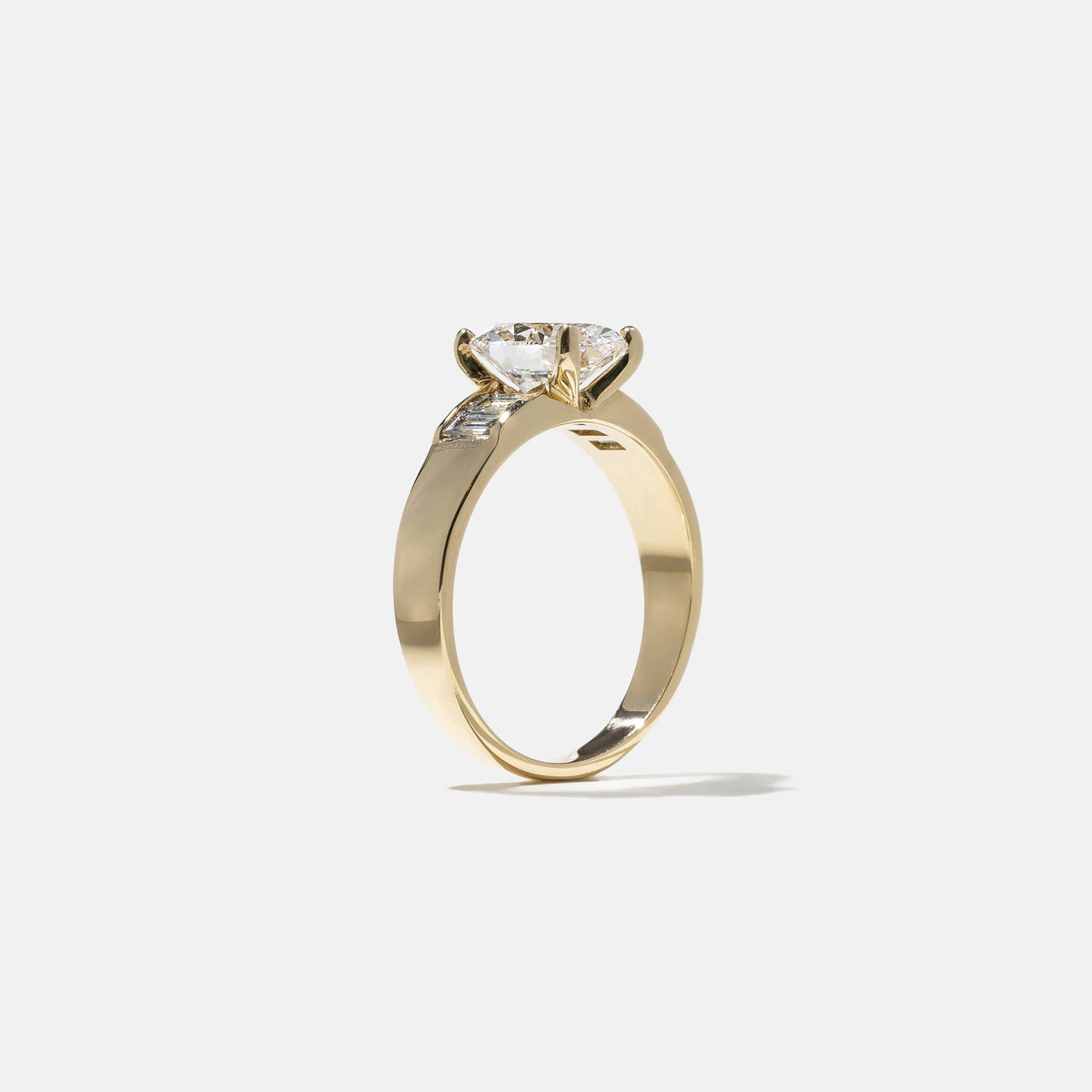 Emerald Pave Engagement Ring – 1 CT Lab Grown Diamond