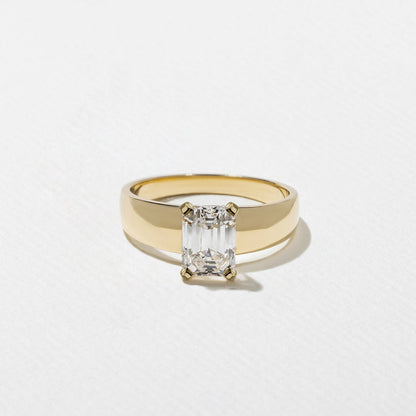 Emerald Pave Engagement Ring – 1 CT Lab Grown Diamond