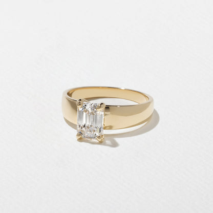 Emerald Pave Engagement Ring – 1 CT Lab Grown Diamond