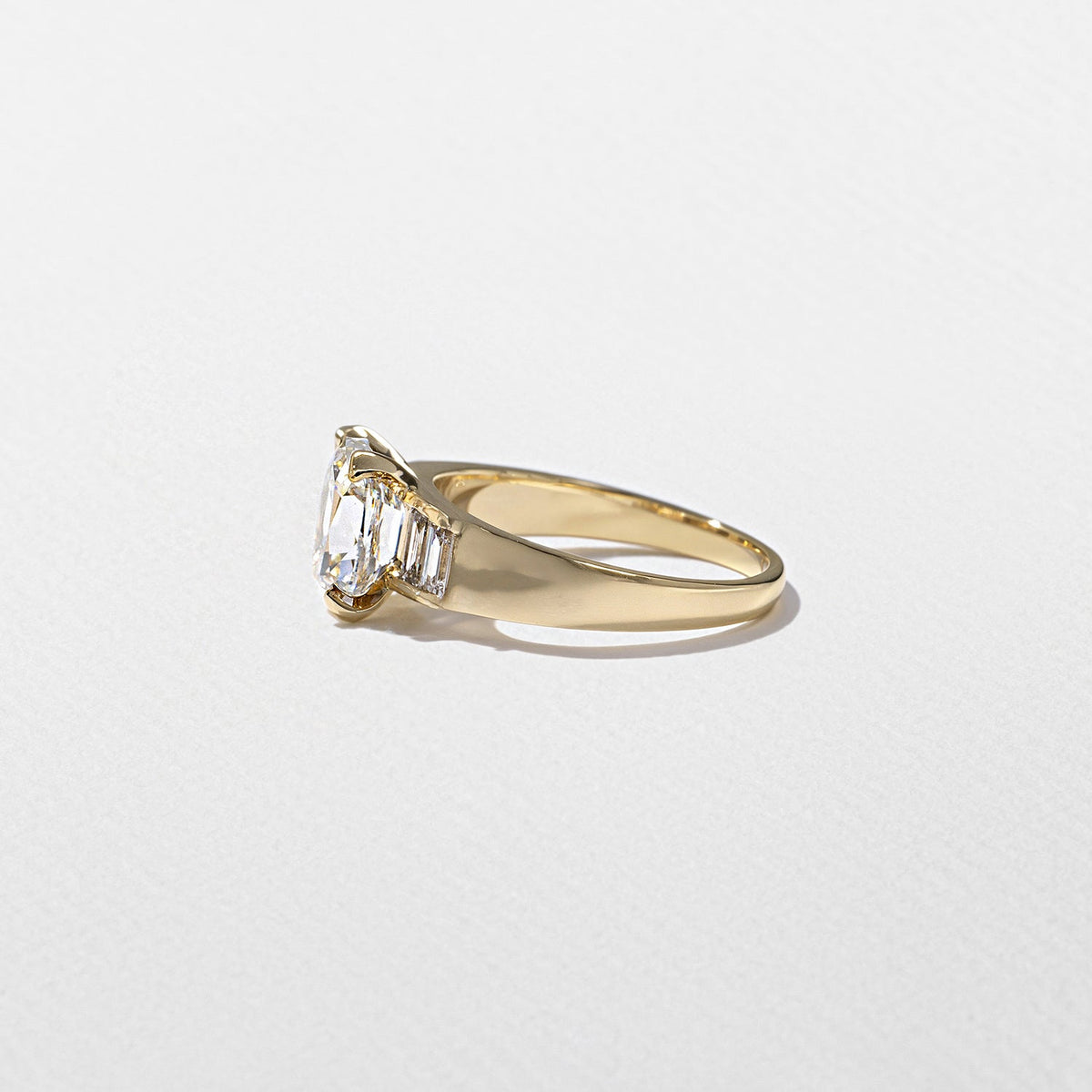 Emerald Pave Engagement Ring – 1 CT Lab Grown Diamond