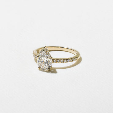 Emerald Pave Engagement Ring – 1 CT Lab Grown Diamond
