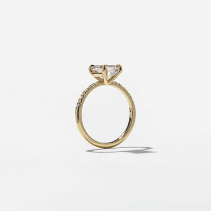 Emerald Pave Engagement Ring – 1 CT Lab Grown Diamond