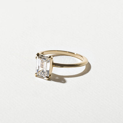 Emerald Pave Engagement Ring – 1 CT Lab Grown Diamond