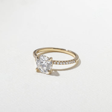 Emerald Pave Engagement Ring – 1 CT Lab Grown Diamond