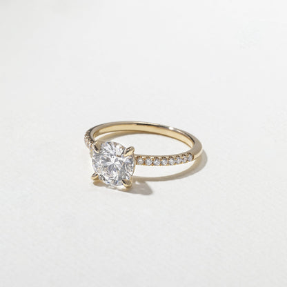 Emerald Pave Engagement Ring – 1 CT Lab Grown Diamond