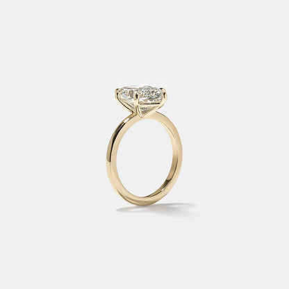 Emerald Pave Engagement Ring – 1 CT Lab Grown Diamond
