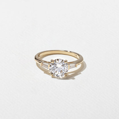 Emerald Pave Engagement Ring – 1 CT Lab Grown Diamond
