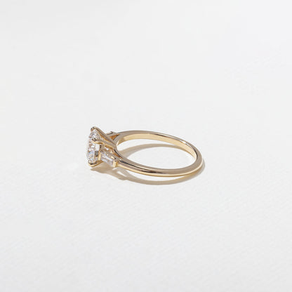 Emerald Pave Engagement Ring – 1 CT Lab Grown Diamond