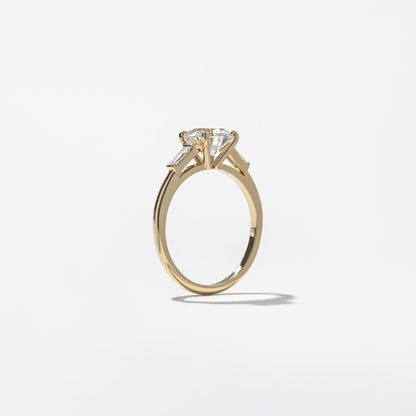 Emerald Pave Engagement Ring – 1 CT Lab Grown Diamond
