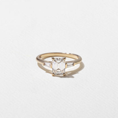 Emerald Pave Engagement Ring – 1 CT Lab Grown Diamond