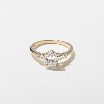 Emerald Pave Engagement Ring – 1 CT Lab Grown Diamond