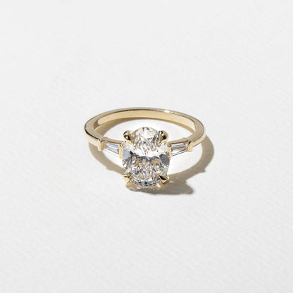 Emerald Pave Engagement Ring – 1 CT Lab Grown Diamond