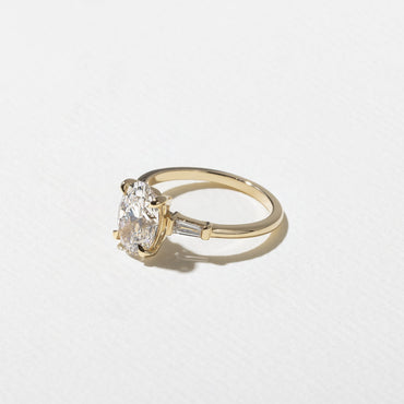 Emerald Pave Engagement Ring – 1 CT Lab Grown Diamond