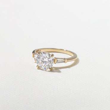 Emerald Pave Engagement Ring – 1 CT Lab Grown Diamond