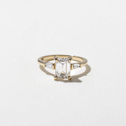 Emerald Pave Engagement Ring – 1 CT Lab Grown Diamond