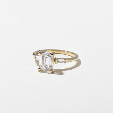 Emerald Pave Engagement Ring – 1 CT Lab Grown Diamond