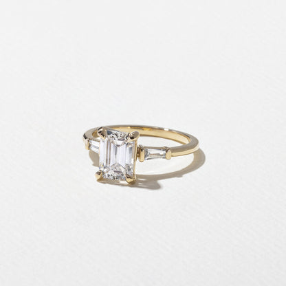 Emerald Pave Engagement Ring – 1 CT Lab Grown Diamond