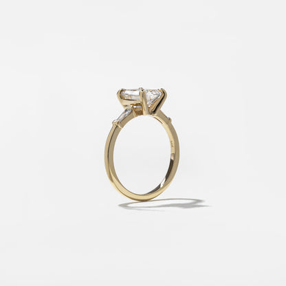Emerald Pave Engagement Ring – 1 CT Lab Grown Diamond