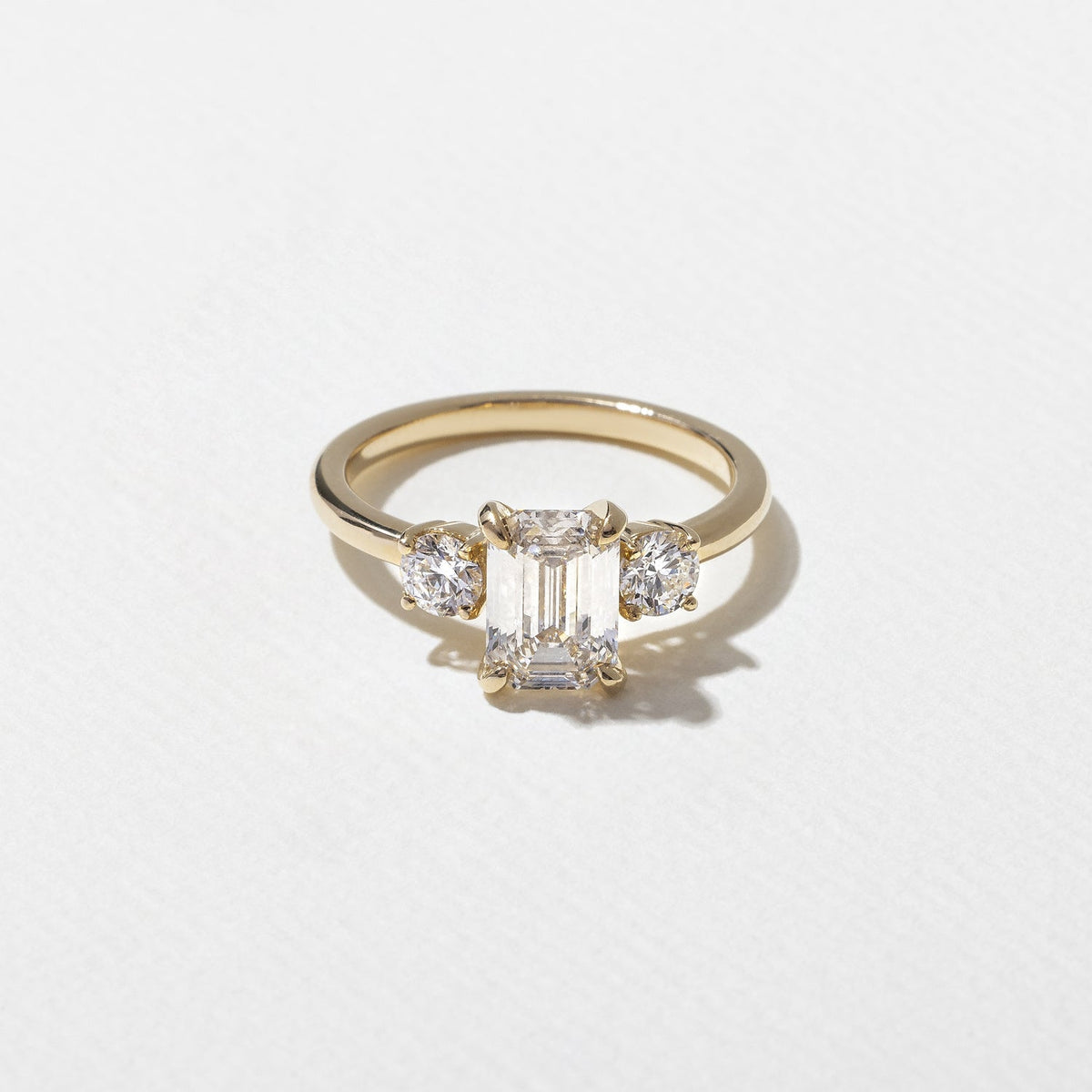 Emerald Pave Engagement Ring – 1 CT Lab Grown Diamond