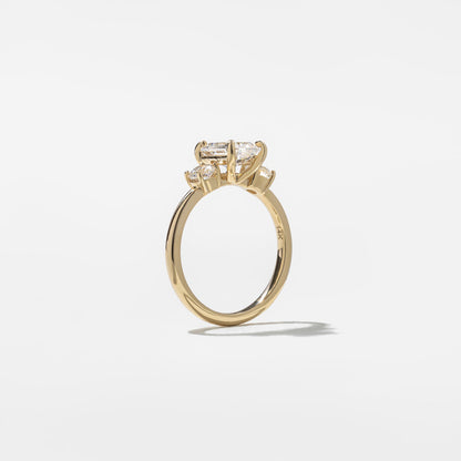 Emerald Pave Engagement Ring – 1 CT Lab Grown Diamond