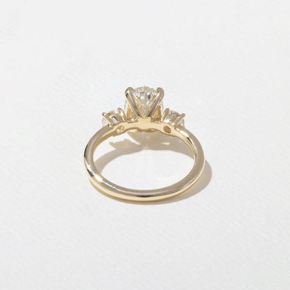 Emerald Pave Engagement Ring – 1 CT Lab Grown Diamond