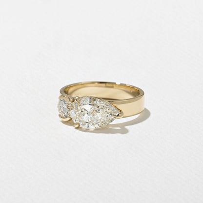 Emerald Pave Engagement Ring – 1 CT Lab Grown Diamond