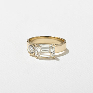 Emerald Pave Engagement Ring – 1 CT Lab Grown Diamond