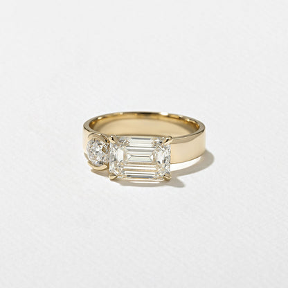 Emerald Pave Engagement Ring – 1 CT Lab Grown Diamond