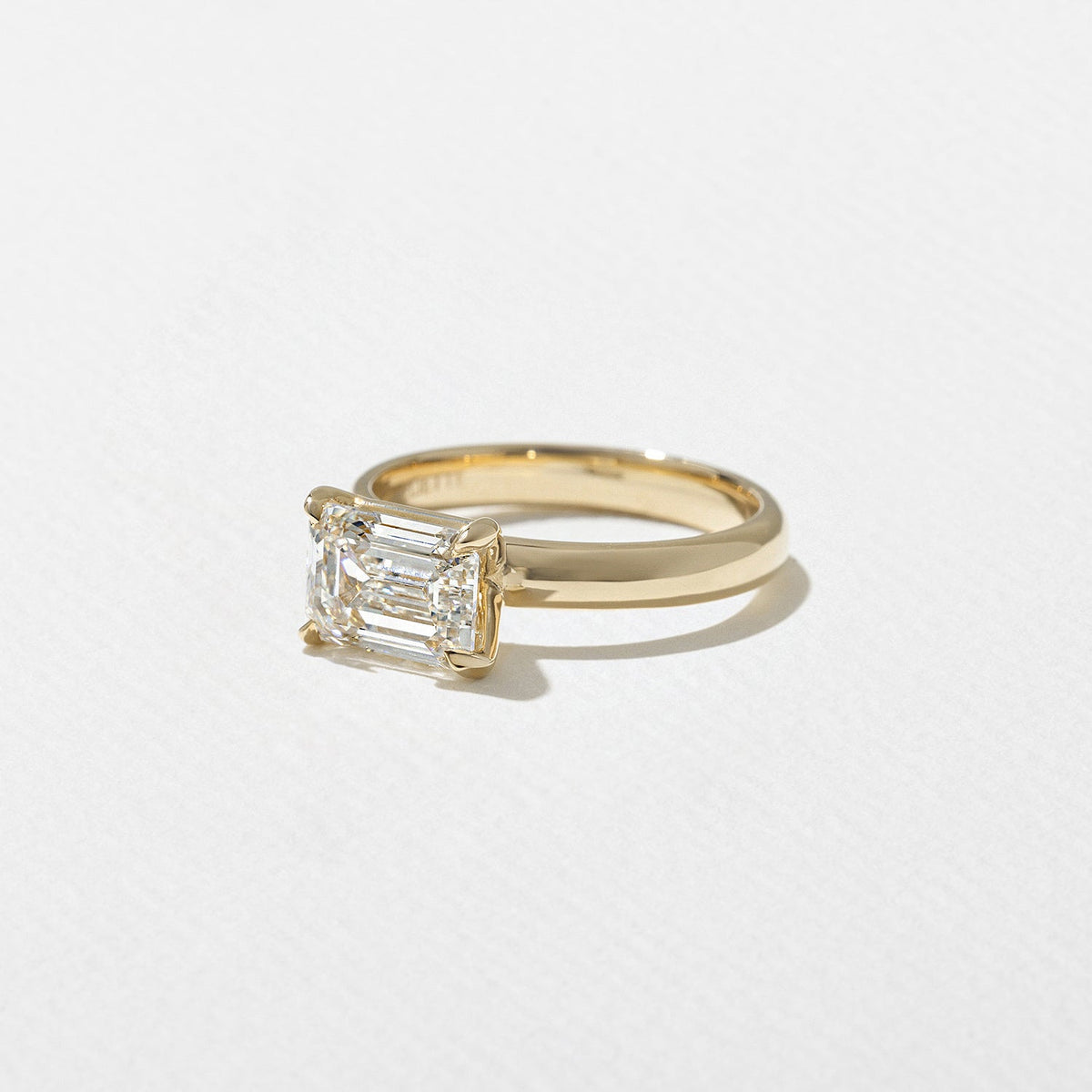 Emerald Pave Engagement Ring – 1 CT Lab Grown Diamond