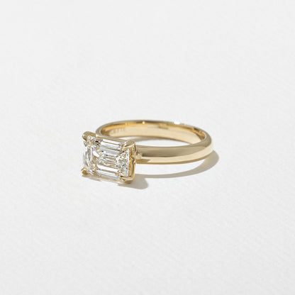 Emerald Pave Engagement Ring – 1 CT Lab Grown Diamond