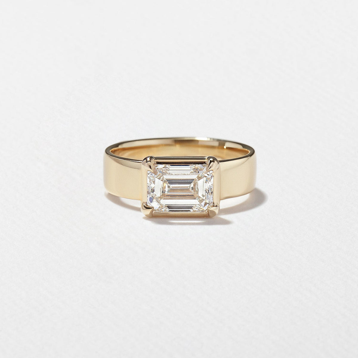 Emerald Pave Engagement Ring – 1 CT Lab Grown Diamond