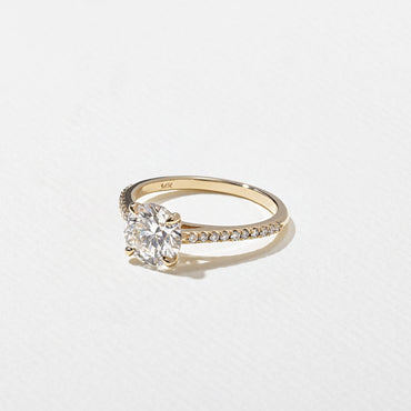 Emerald Pave Engagement Ring – 1 CT Lab Grown Diamond