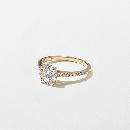 Emerald Pave Engagement Ring – 1 CT Lab Grown Diamond