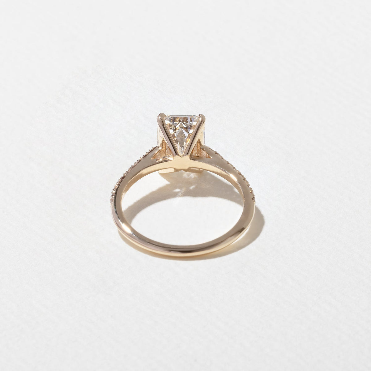 Emerald Pave Engagement Ring – 1 CT Lab Grown Diamond