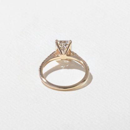 Emerald Pave Engagement Ring – 1 CT Lab Grown Diamond