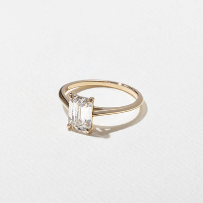 Emerald Pave Engagement Ring – 1 CT Lab Grown Diamond