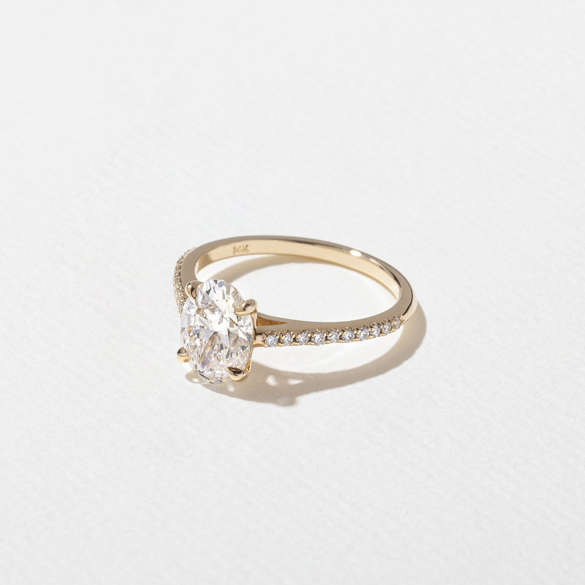 Emerald Pave Engagement Ring – 1 CT Lab Grown Diamond