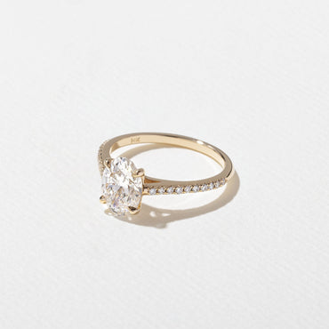 Emerald Pave Engagement Ring – 1 CT Lab Grown Diamond