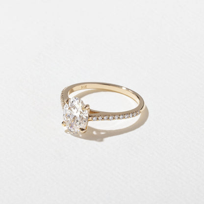 Emerald Pave Engagement Ring – 1 CT Lab Grown Diamond